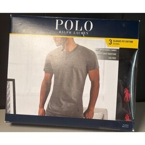 Polo Ralph Lauren Crew Neck T-Shirts 3 Pack Classic Fit Cotton Mens Medium black